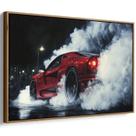 Quadro Carro Vermelho Desafiando a Noite Urbana