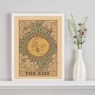 Quadro Carta Tarot The Kiss - Sol e Lua 24x18cm Quadro Carta Tarot The Kiss - Sol e Lua 24x18cm