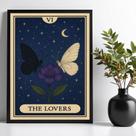 Quadro Carta Tarot The Lovers - Borboletas 33x24cm