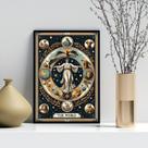 Quadro Carta Tarot Vintage - The World 24x18cm