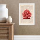 Quadro Casa De Praia - Coral Vermelho 33x24cm