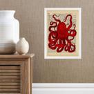 Quadro Casa De Praia- Polvo Vermelho 33x24cm