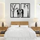 Quadro Casal / MDF 3MM 2 PEÇAS PRETO
