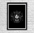 Quadro Cat Coven Wicca Ocultismo Gótico com Moldura Tamanho A3
