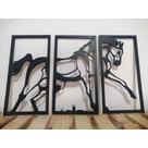 quadro cavalo galopando em mdf preto
