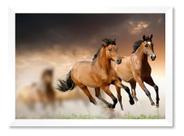 Quadro Cavalos Cavalgando No Pasto 15x21cm