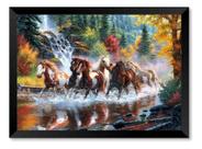 Quadro Cavalos Pastando Árvores Art 50x70cm