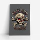 Quadro Caveira Hot Rod Garage Arte Desenho Canvas 60x40cm