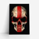 Quadro Caveira Inglaterra Arte Desenho Canvas 60x40cm