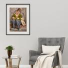 Quadro Charlie Chaplin Com Cachorro - 60x48cm Quadro Charlie Chaplin Com Cachorro - 60x48cm