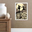 Quadro Charlie Chaplin e Namorada 33x24cm - com vidro Quadro Charlie Chaplin e Namorada 33x24cm - com vidro