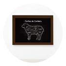 Quadro Churrasco Cortes Brasileiros Cordeiro Moldura Marrom
