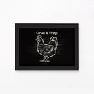 Quadro Churrasco Cortes Brasileiros Galinha Moldura Preta 22
