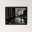 Quadro Cidade Com Poste Iluminado 33x24cm