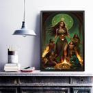 Quadro Cigana Esmeralda - Fogueira 33x24cm - com vidro