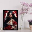 Quadro Cigana Rosa Vermelha 45x34cm - com vidro Quadro Cigana Rosa Vermelha 45x34cm - com vidro