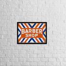 Quadro Classic Barber Shop 33x24cm - com vidro