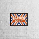 Quadro Classic Barber Shop 45x34cm - com vidro