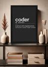 Quadro Coder Programador Geek com Vidro e Moldura Tamanho:21cm x 30cm (A4) Quadro Coder Programador Geek com Vidro e Moldura Tamanho:21cm x 30cm (A4)