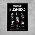 Quadro Código Bushido - 7 Virtudes Samurai 24x18cm