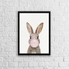 Quadro Coelho Chicletes 45x34cm - com vidro