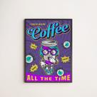 Quadro Coffee All The Time 45x34cm - com vidro