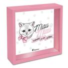 QUADRO COFRINHO COFRE MADEIRA 18x18cm - GATINHA MIAU - Brasfoot Presentes