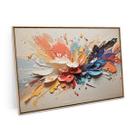 Quadro Colorido Pétalas De Tinta 90x60 Cm Para Escritório - Bimper Quadros