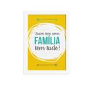 Quadro com Frase de Familia Amarelo 22x32cm Moldura Branca