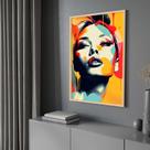 Quadro com Moldura 130x90 Arte Pop Mulher Decorativo Grande Sala Quarto Hall Cor:Moldura Madeira