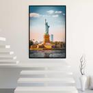 Quadro com Moldura 130x90 Estátua da Liberdade Nova York Decorativo Grande Sala Quarto Hall