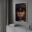 Quadro com Moldura 130x90 India Selva Amazonica Brasil Decorativo Grande Sala Quarto Hall Cor:Moldura Madeira