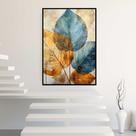 Quadro com Moldura 40x60 Folhas abstrato Moderno Lindo Decorativo Grande Sala Quarto Hall