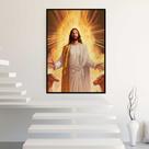 Quadro com Moldura 40x60 Jesus Salvador Religioso Decorativo Grande Sala Quarto Hall