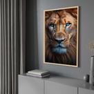 Quadro com Moldura 40x60 Leão de Judá Face Quadro Leão Decorativo Grande Sala Quarto Hall
