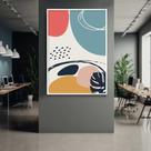 Quadro com Moldura 90x60 Abstrato Vertical Decorativo Grande Sala Quarto Hall