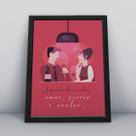 Quadro com moldura a poesia do vinho: amar, sorrir e cantar...