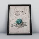 Quadro com moldura a vida é melhor com gato