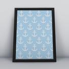 Quadro com moldura ancora fundo azul Fundo-Infantil-087-M1