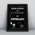 Quadro com moldura bem vindo ao cantinho do churrasco Quadro com moldura bem vindo ao cantinho do churrasco