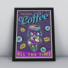 Quadro com moldura café toda hora