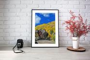 Quadro Com Moldura Casa Montanha ao Fundo
