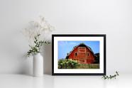 Quadro Com Moldura Celeiro Vermelho