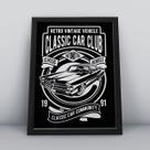 Quadro com moldura clasic car club