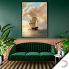 Quadro Com Moldura Decorativo Grande Alta Resolução Para Sala Quarto Escritório Barco Navegando
