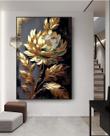 Quadro Com Moldura Decorativo Grande Alta Resolução Para Sala Quarto Escritório Flor Luxuosa Detalhes Dourado
