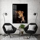 Quadro Com Moldura Decorativo Grande Alta Resolução Para Sala Quarto Escritório Leão Com 1 Filhote Quadro Com Moldura Decorativo Grande Alta Resolução Para Sala Quarto Escritório Leão Com 1 Filhote