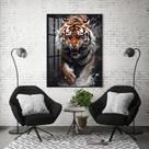 Quadro Com Moldura Decorativo Grande Alta Resolução Para Sala Quarto Escritório Tigre
