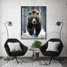 Quadro Com Moldura Decorativo Grande Alta Resolução Para Sala Quarto Escritório Urso