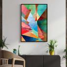 Quadro com Moldura Decorativo Para Sala Quarto Hall Abstrato Colorido Moderno Cor:MOLDURA PRETATamanho:40 X 30 X 3 CM